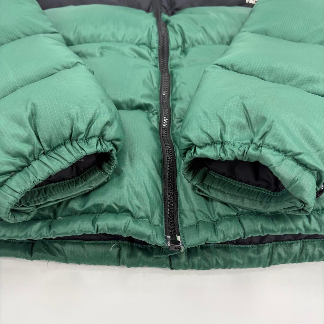 ノースフェイス ヌプシ ダウンジャケット L 緑 黒 メンズ 短丈846