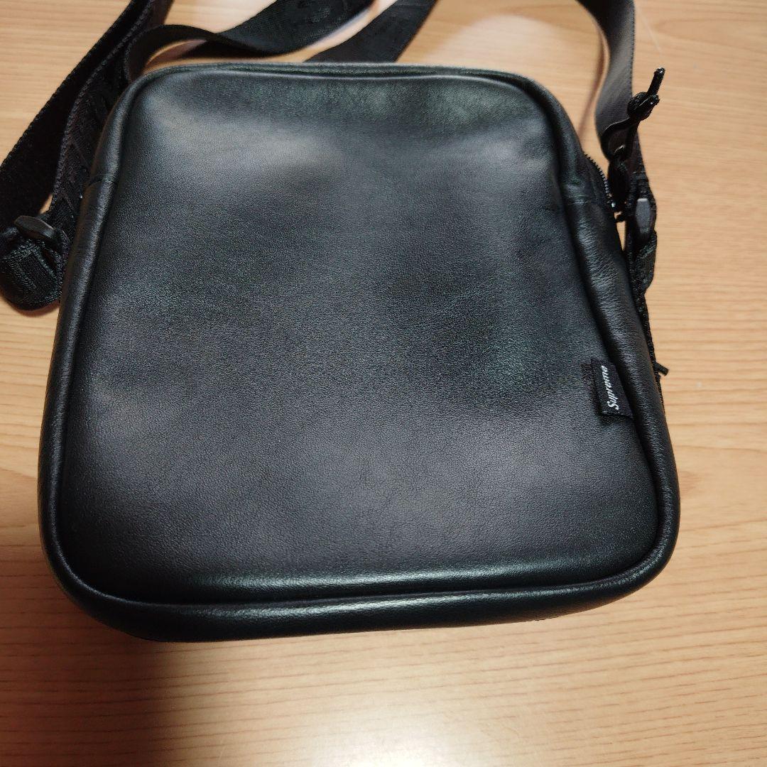 正規品 Supreme シュプリーム Leather ショルダーバック 革 黒