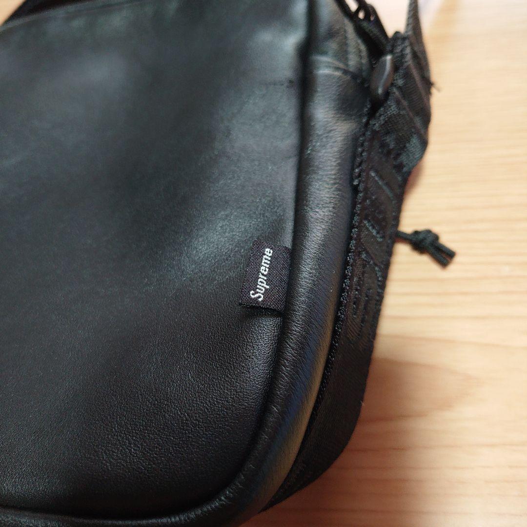 正規品 Supreme シュプリーム Leather ショルダーバック 革 黒