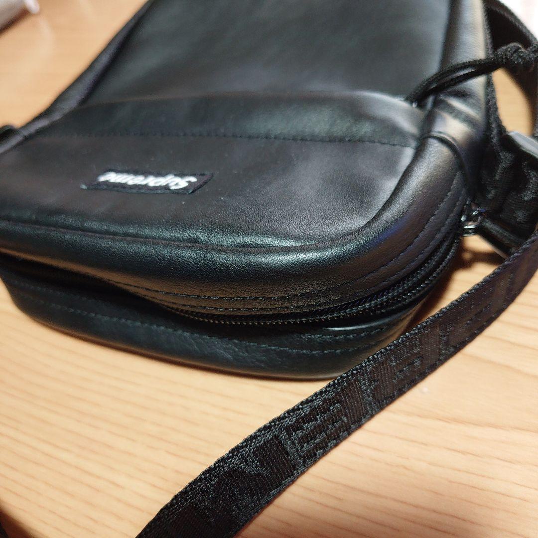 正規品 Supreme シュプリーム Leather ショルダーバック 革 黒