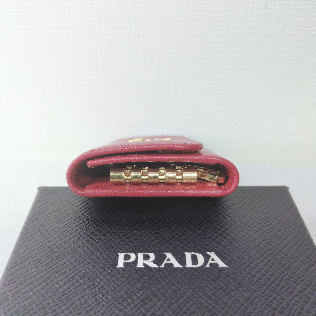 美品　PRADA プラダ ピンク レザー キーケース 4連 リング付　即出荷