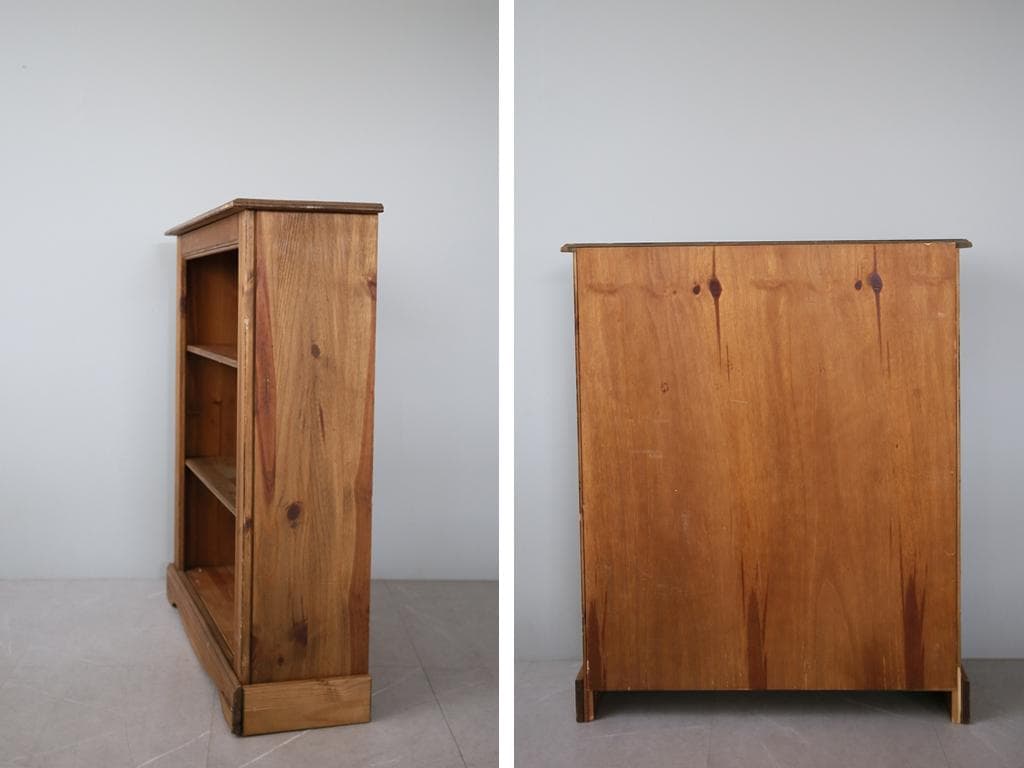 英国アンティーク木製ブックシェルフ/本棚/飾り棚/ラック/花台(91-182-1