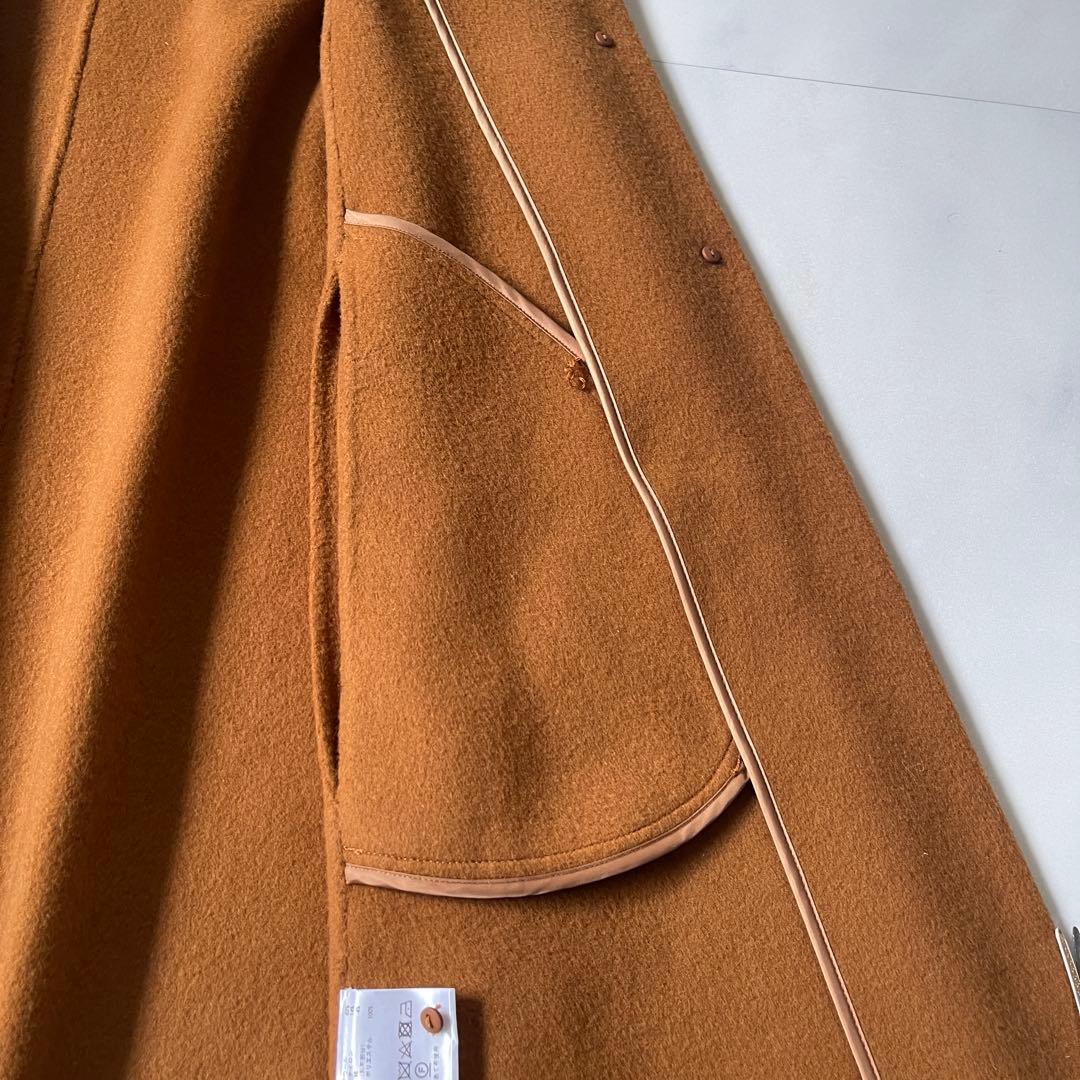 美品 グレースコンチネンタル リバーケープコート ポンチョ ブラウン 金ボタン