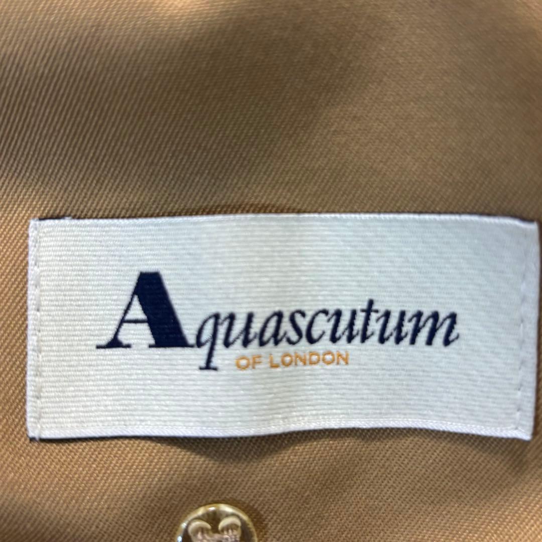 良品✨アクアスキュータム ステンカラーコート 英国製 ライナー付き マキシ丈 L