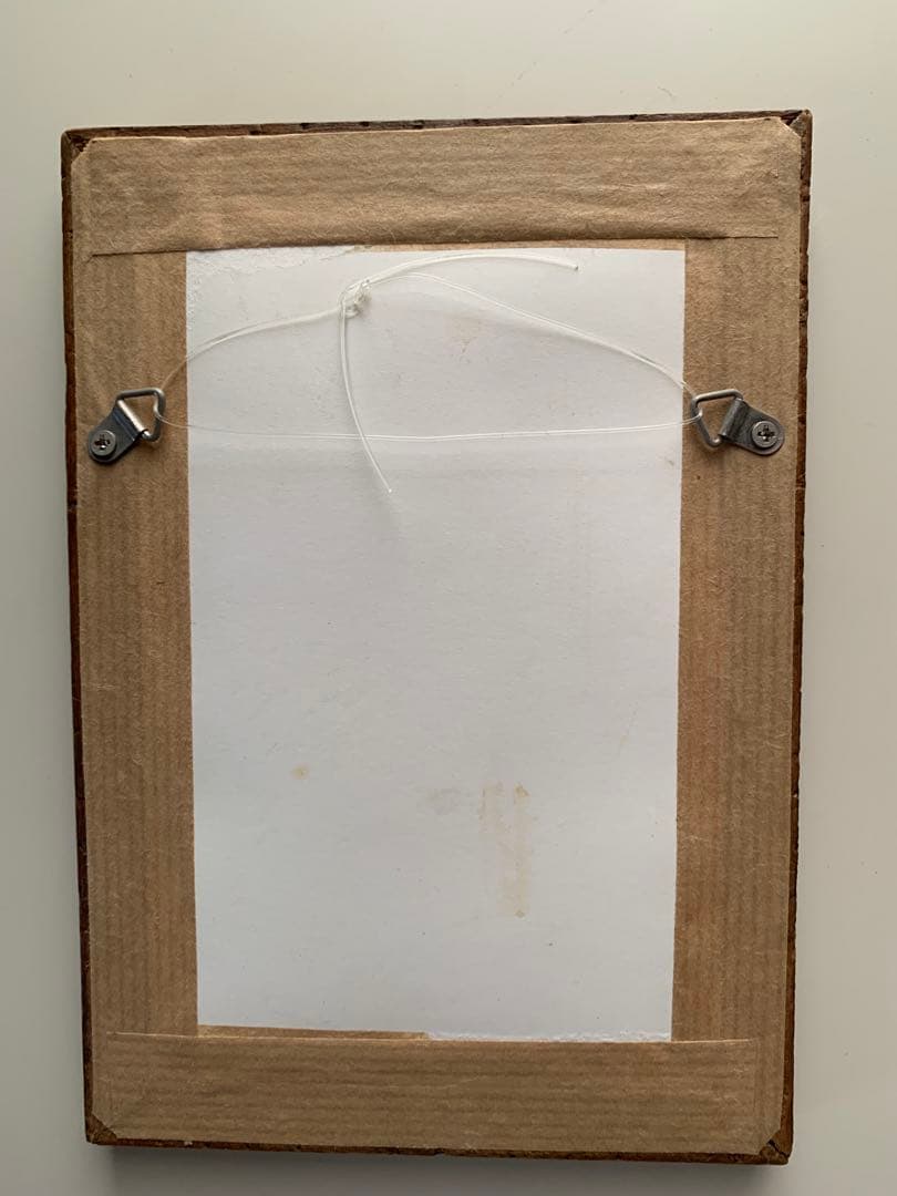 フランスアンティーク　エンボスされた絵葉書が入ったペアの小さな可愛過ぎる額！