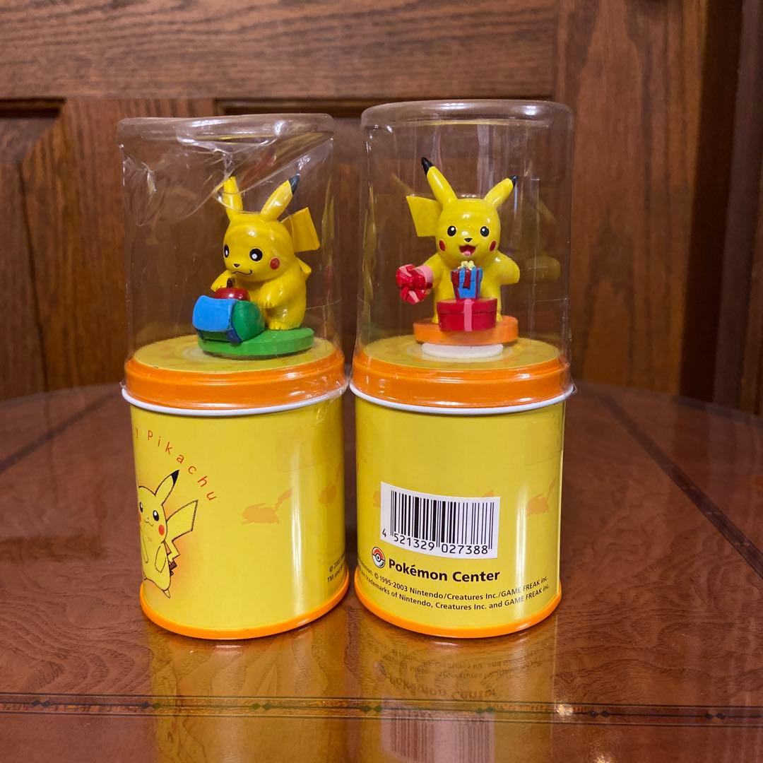 ポケモンセンター ピカチュウ 2003 マスコット付きハンカチ缶 2種類