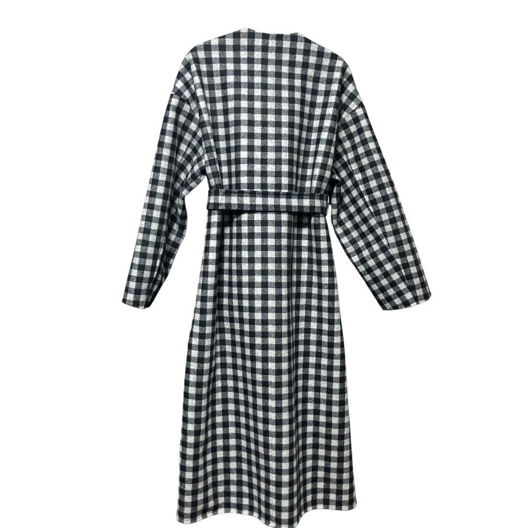 未使用　ユナイテッドアローズ　ダブルフェイスノーカラーリバーシブルコート　ウール