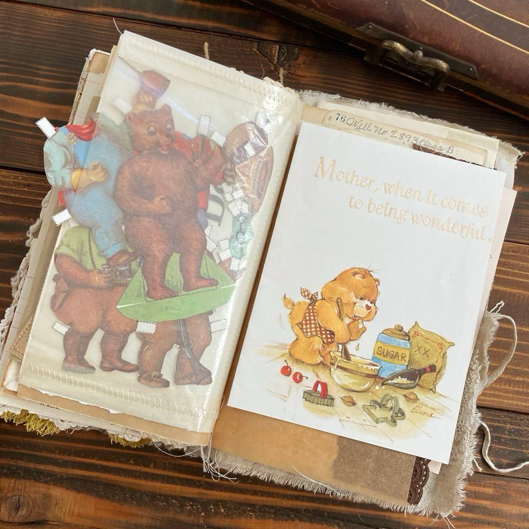 junk journal ジャンクジャーナル雑記帳　蛇腹ファイル　平袋付き