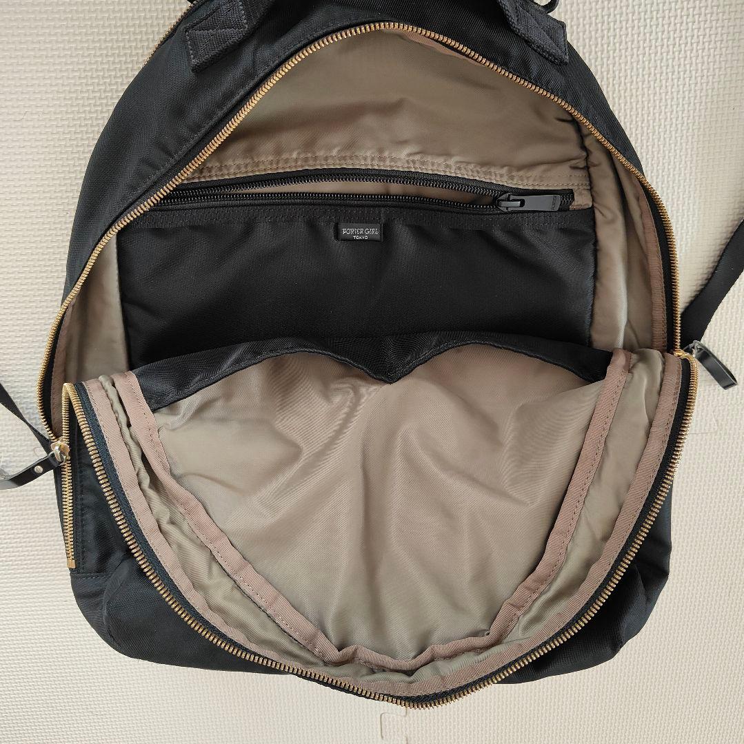 ポーターガール シア リュック デイパック　2層式　A4収納 黒 PC