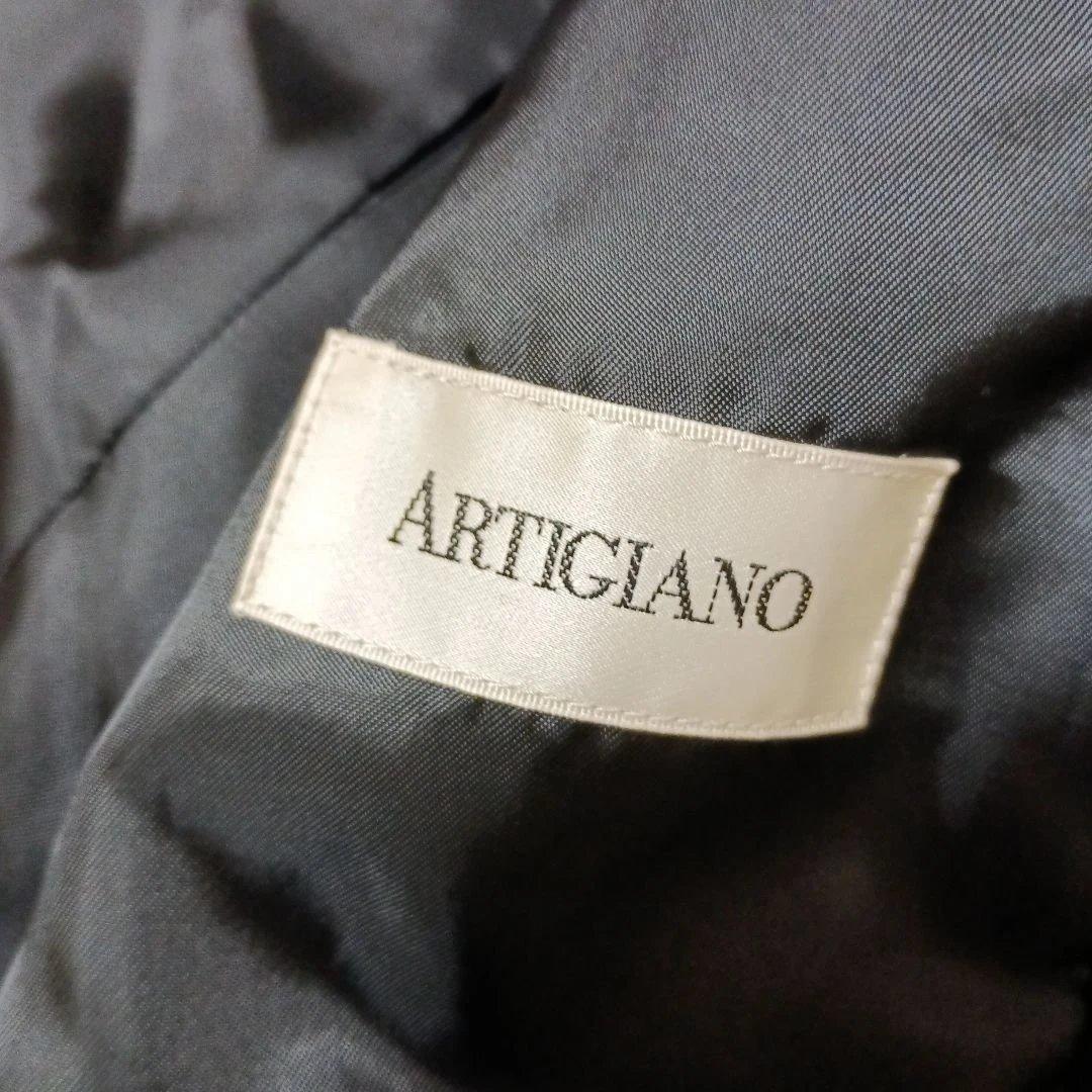ARTIGIANO アルティジャーノ カシミヤ混 マキシ丈 比翼 ロング コート