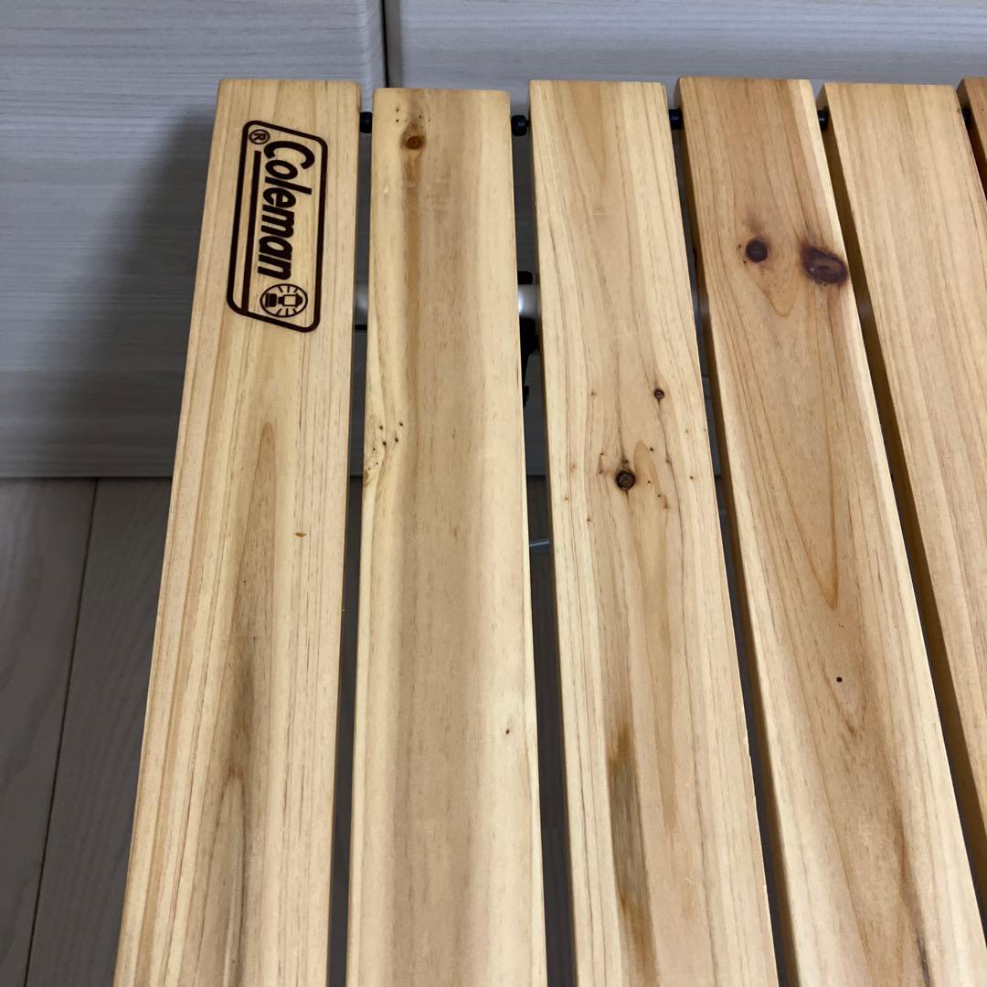 最終値下げ！Coleman☆ナチュラルウッドロールテーブル120