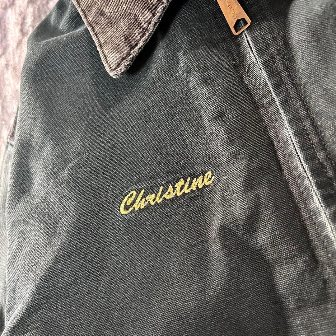 Carhartt デトロイトジャケット 希少グリーン 刺繍デザイン 雰囲気抜群