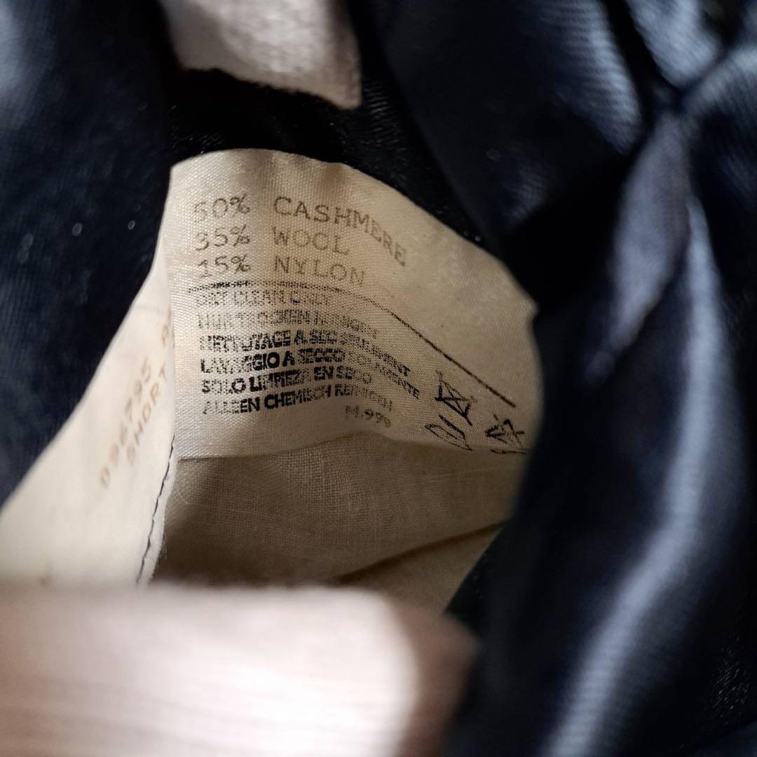 美品　アクアスキュータム　チェスターコート　カシミヤ　ネイビー　比翼