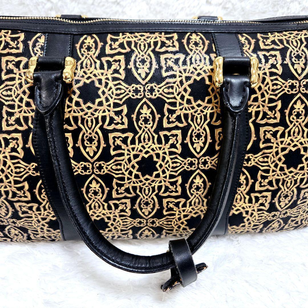 限定値下☆【希少】印傳屋 INDEN-YA キナート ボストンバッグ 鹿革 本革