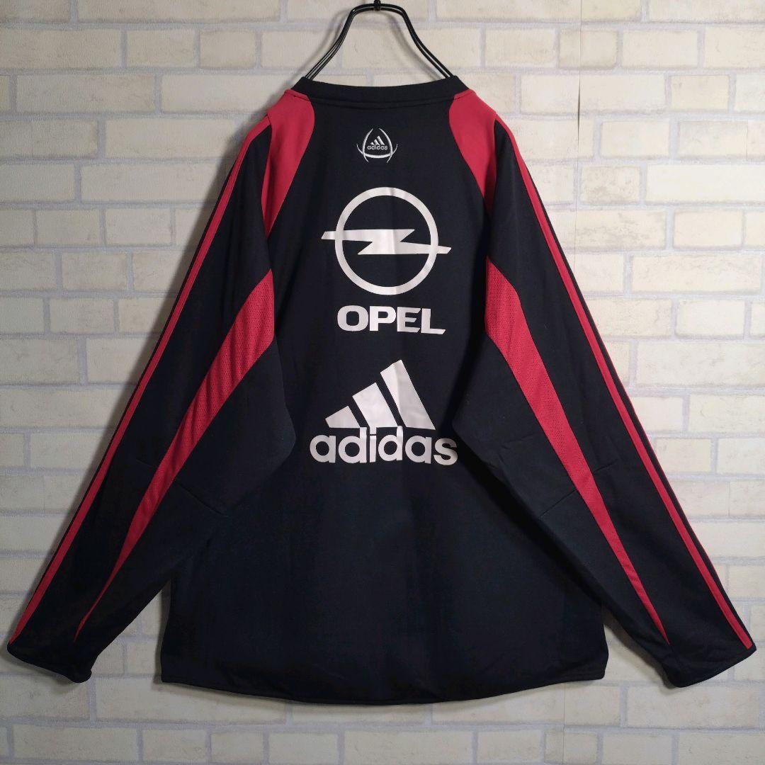 アディダス☆00s ACミラン 刺繍ロゴ ピステ ゲームシャツ ロン