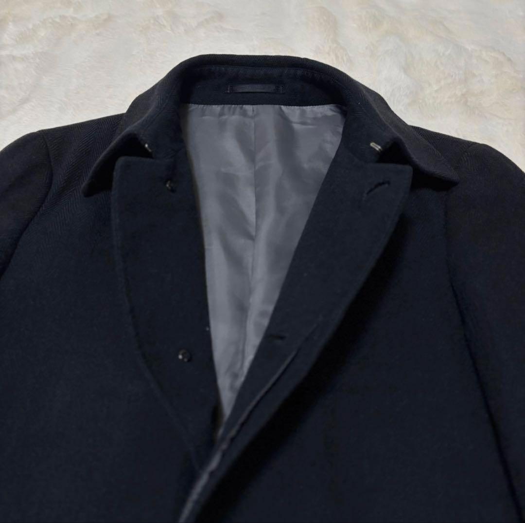 【極美品】ミツミネ　カシミヤ100% ステンカラーコート M ブラック