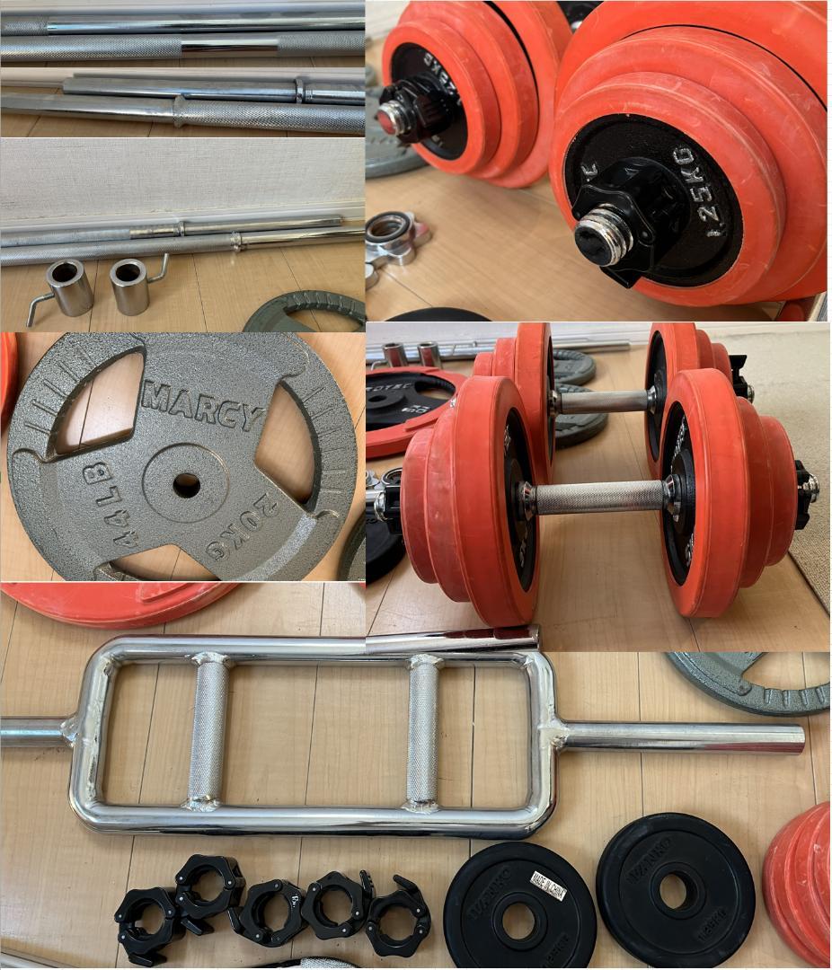 【これだけでホームジム完成】総重量166kg ＋ インクラインベンチ（引取限定）