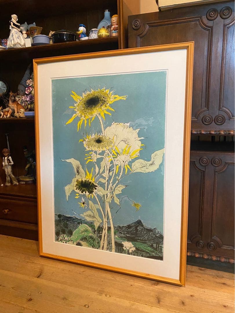 野菜果物＊ジャン•ジャンセン ひまわり 額縁 大判 リトポスター ムロール