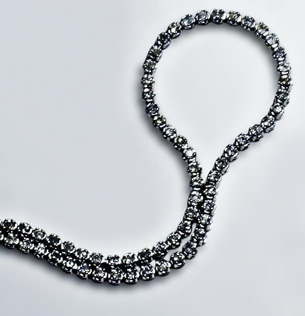 K14WG 天然ダイヤ1.00ct フルエタニティ テニスブレスレット3.9ｇ