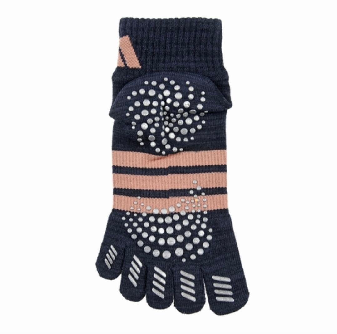 3ラインショート丈【アディダス×福助】五本指ソックス 滑り止め付き 24足セット