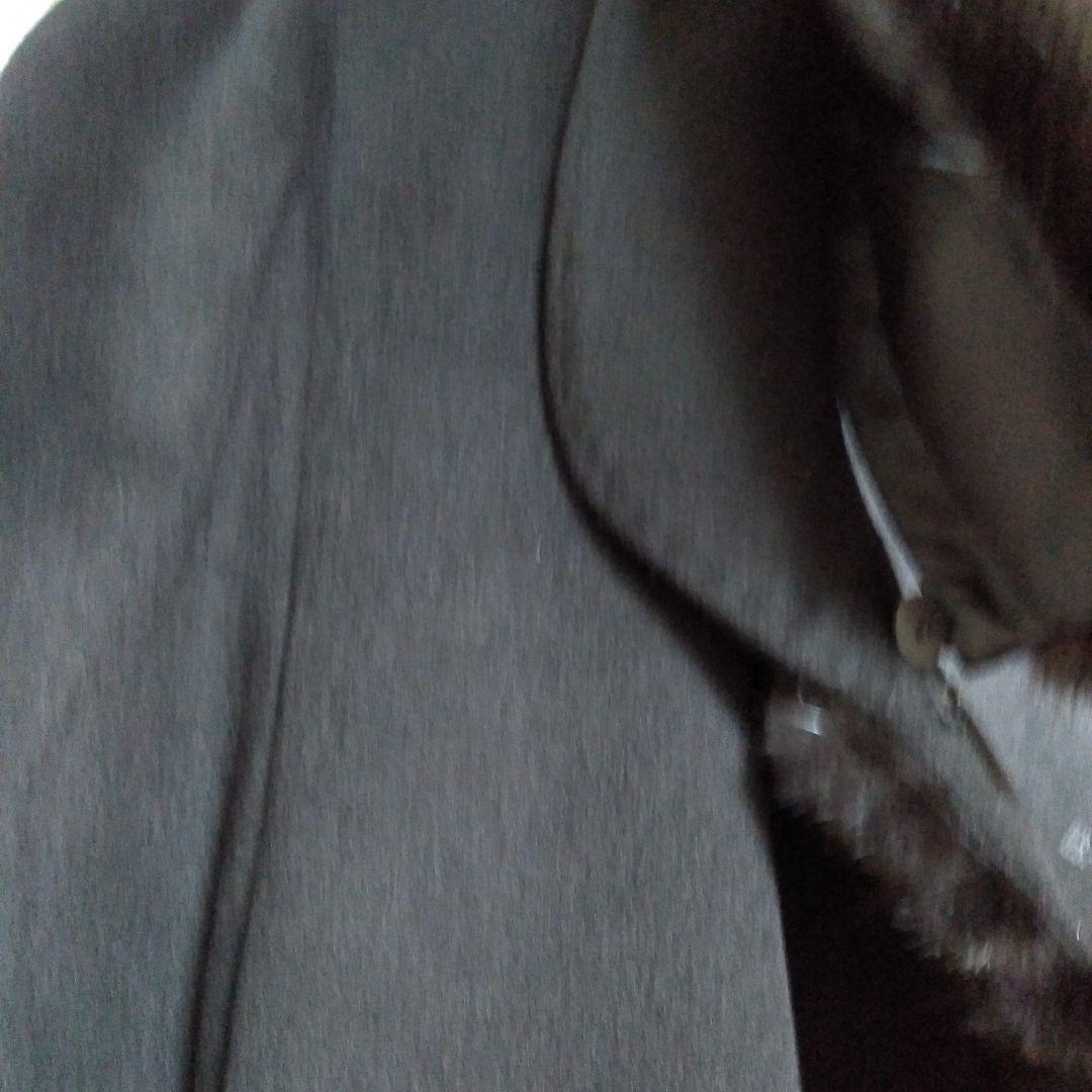 BALMAIN 黒 ロングコート カシミヤ100%フォックスファー襟