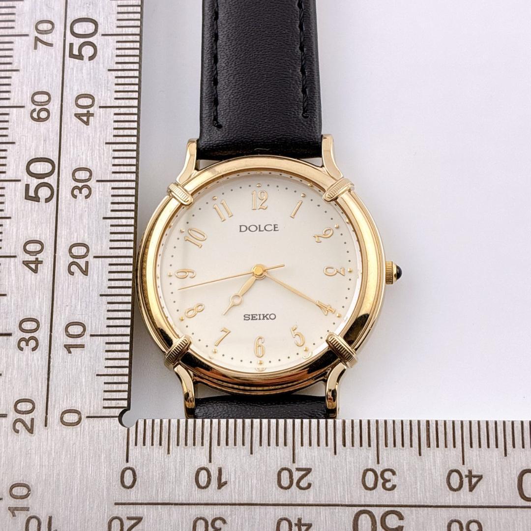 【美品/希少/電池交換済】SEIKO　DOLCE　腕時計　新品ベルト　ゴールド