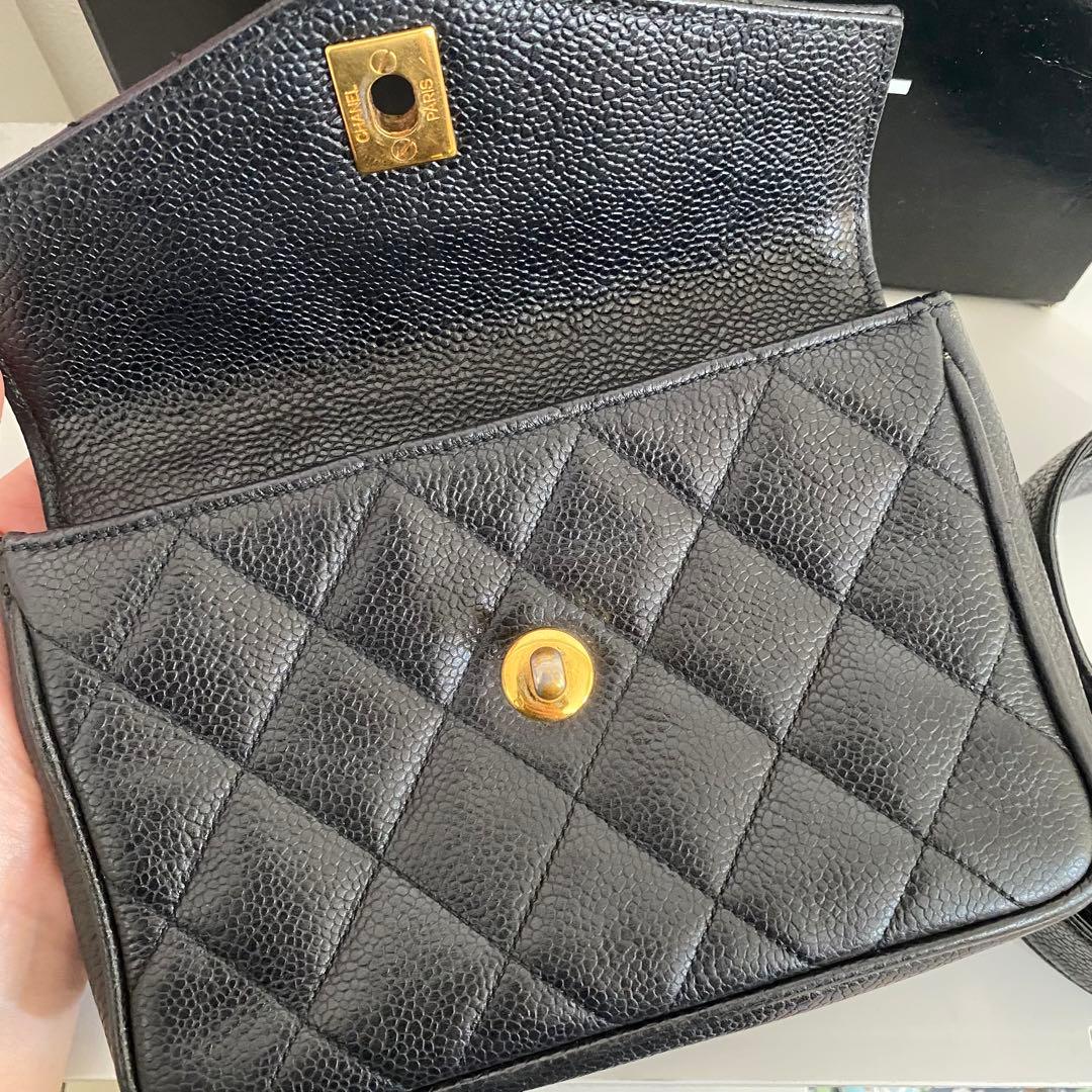 シャネル　ウエストポーチ マトラッセ キャビアスキン