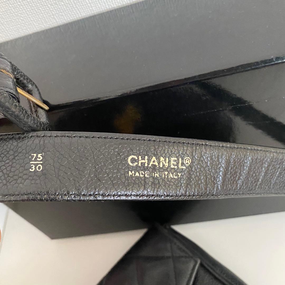 シャネル　ウエストポーチ マトラッセ キャビアスキン