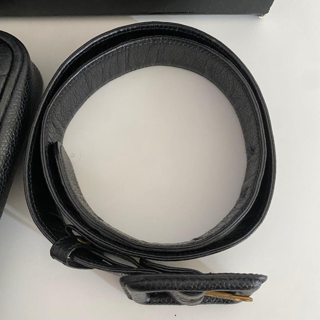 シャネル　ウエストポーチ マトラッセ キャビアスキン