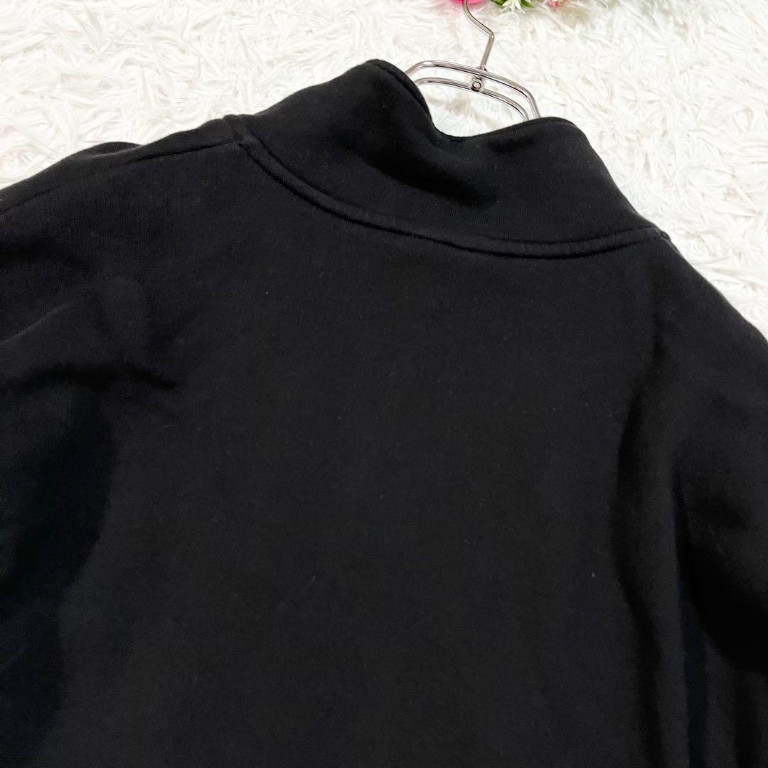 美品　ピレネックス　スウェット　ハーフジップ　裏起毛　ワッペン　黒　L