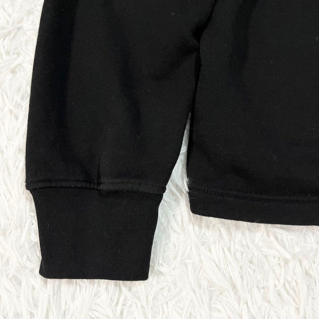 美品　ピレネックス　スウェット　ハーフジップ　裏起毛　ワッペン　黒　L