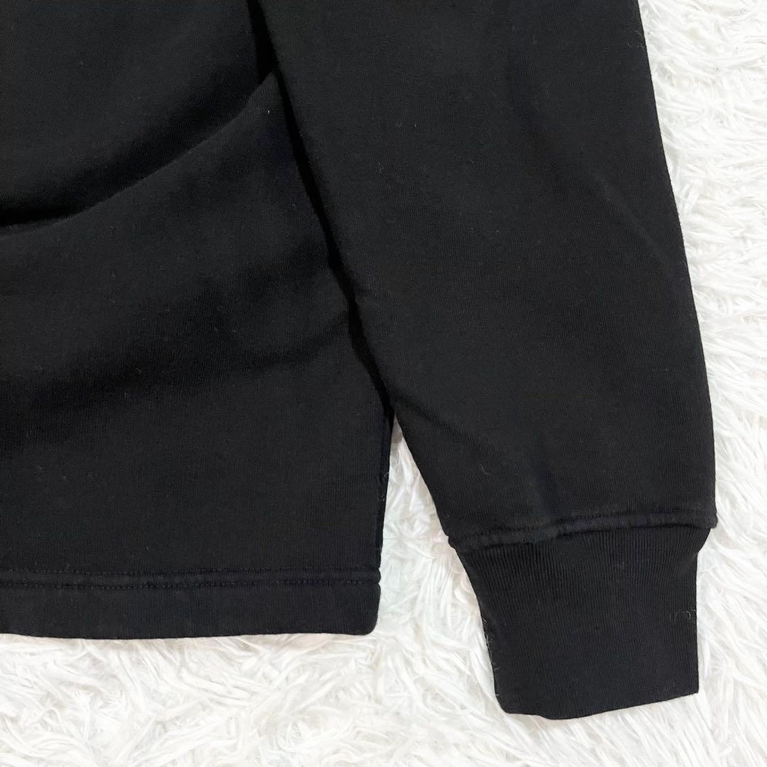 美品　ピレネックス　スウェット　ハーフジップ　裏起毛　ワッペン　黒　L