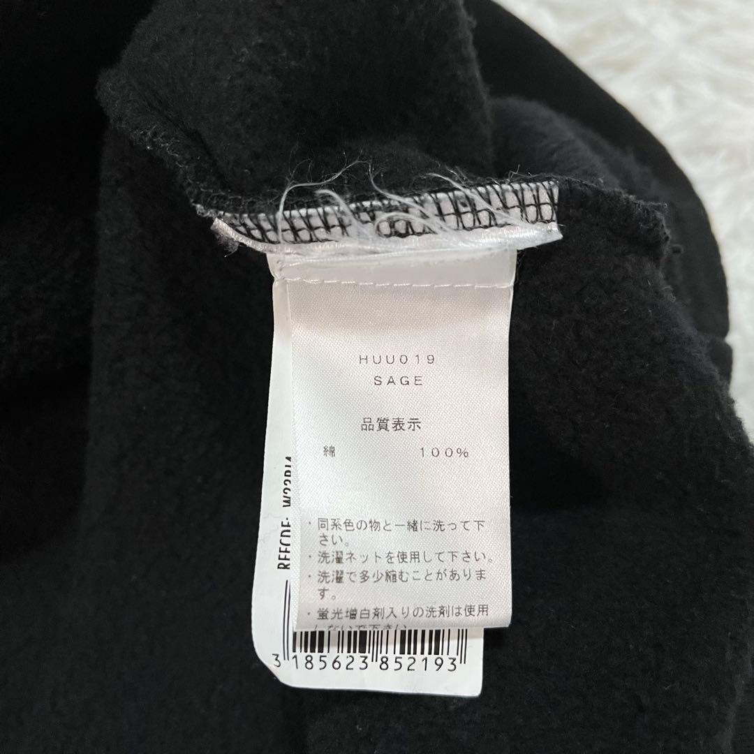 美品　ピレネックス　スウェット　ハーフジップ　裏起毛　ワッペン　黒　L