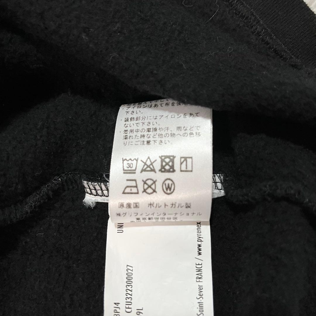 美品　ピレネックス　スウェット　ハーフジップ　裏起毛　ワッペン　黒　L