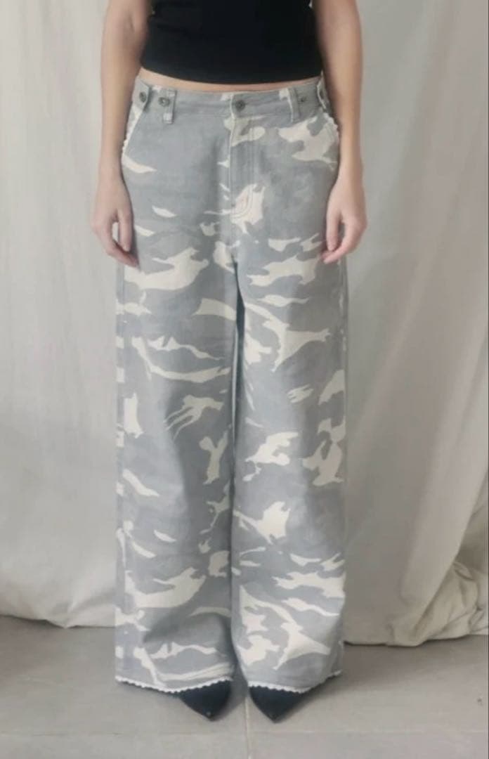 パンツ unsually Lace Camouflage Denim S