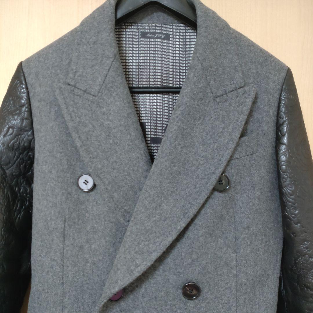 Jean Paul GAULTIERコ―ト／レザー切替／タトゥー／イタリア製希少