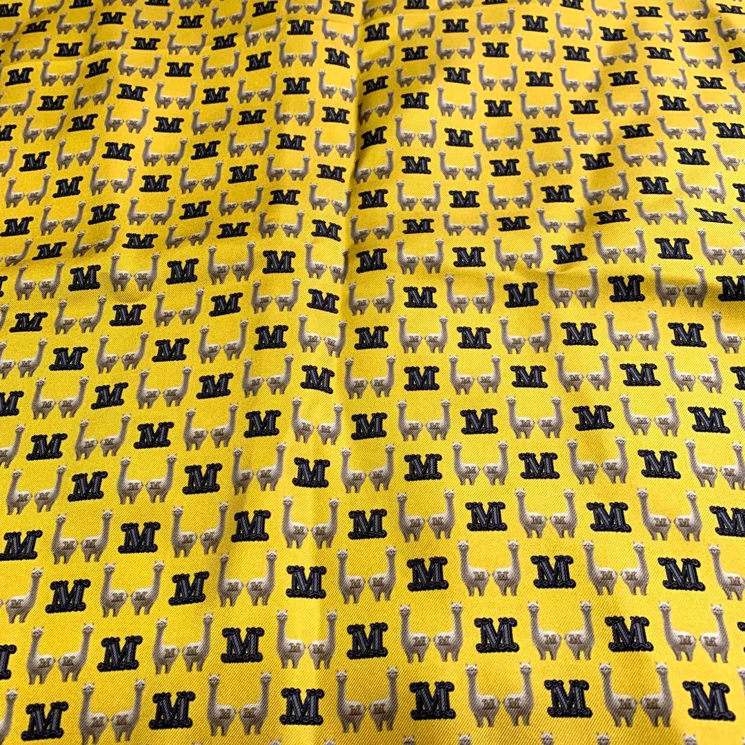 【超美品】 マックスマーラ ピュアシルク スカーフ アルパカ ロゴ 現行品