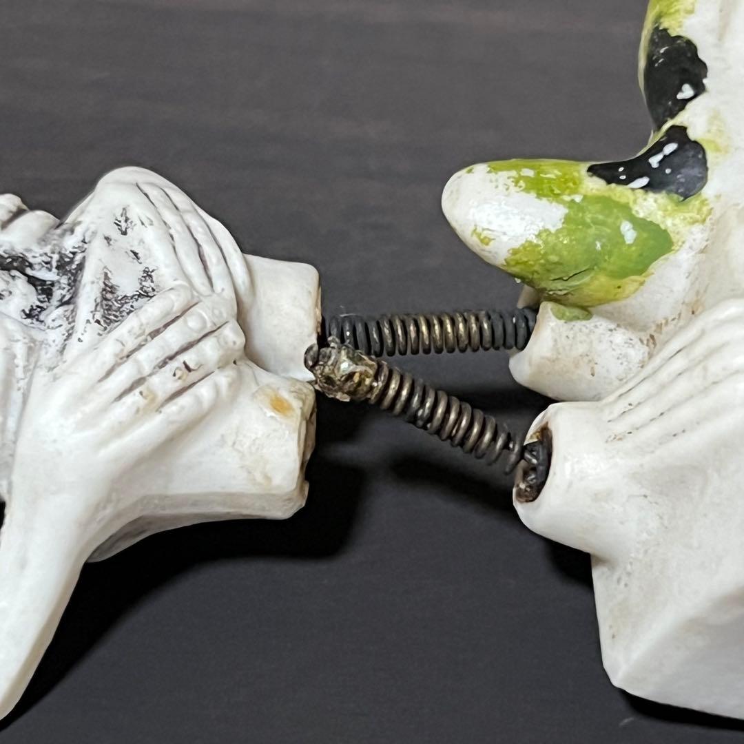 40s 50s ビンテージ スカル 髑髏 骸骨 灰皿 蛇 ガイコツ バネ脚 レア