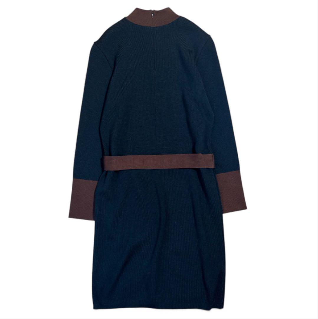 美品【バレンシアガ】ウール100% ハイネック ニットワンピース 38 日本製