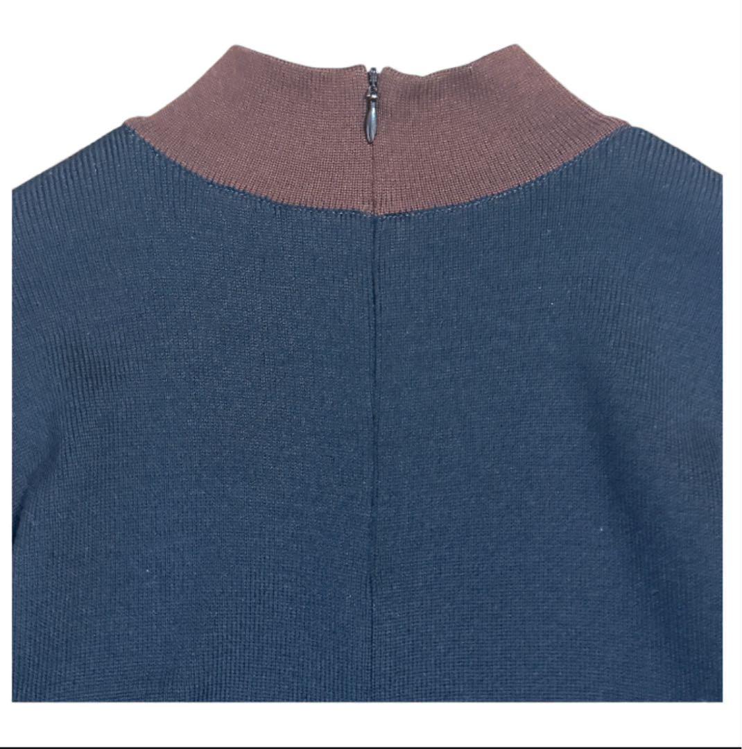 美品【バレンシアガ】ウール100% ハイネック ニットワンピース 38 日本製