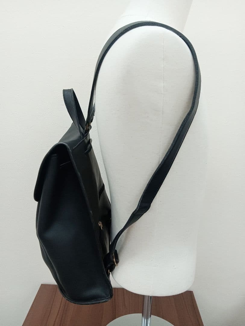 オールドコーチ　黒 レザー フラップバックパック　アメリカ製　9943