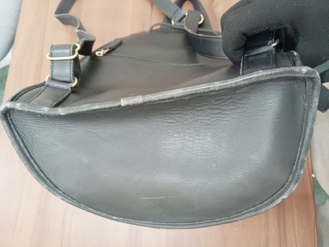 オールドコーチ　黒 レザー フラップバックパック　アメリカ製　9943