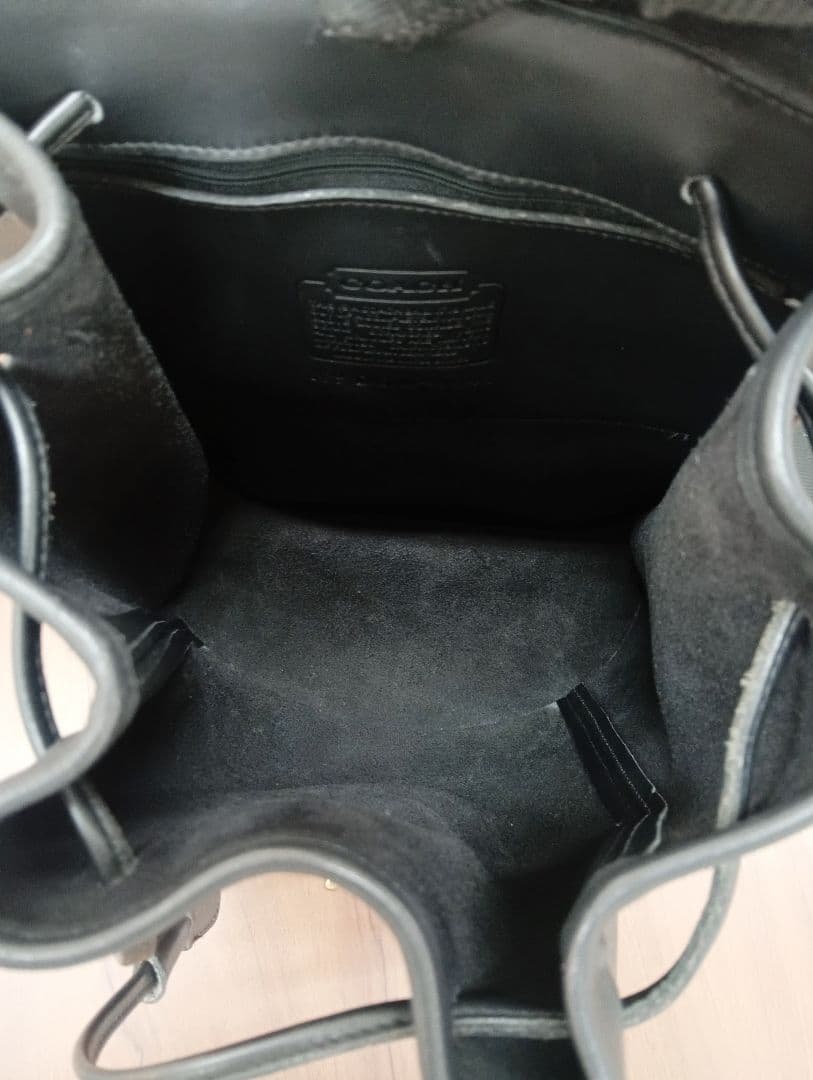 オールドコーチ　黒 レザー フラップバックパック　アメリカ製　9943