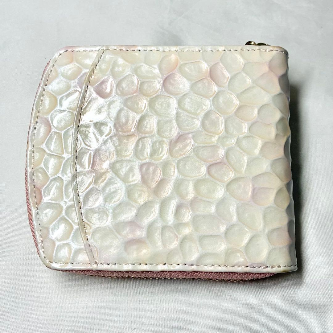 未使用級】 ハースケジュール チュレット 二つ折り財布 ホワイトローズ
