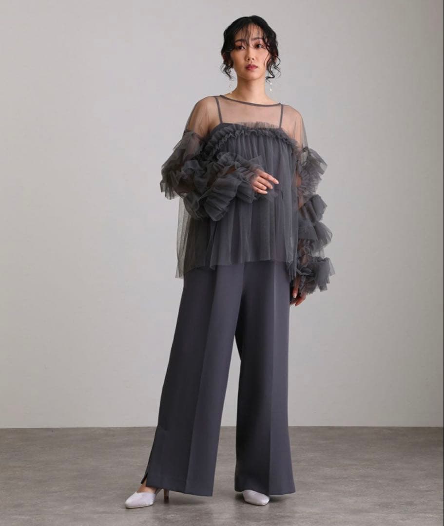 【新品未使用】atlo ギャザーチュールトップスオケージョン