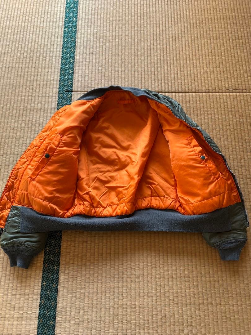 90s アメリカ製　MA-1フライトジャケット オリーブグリーン