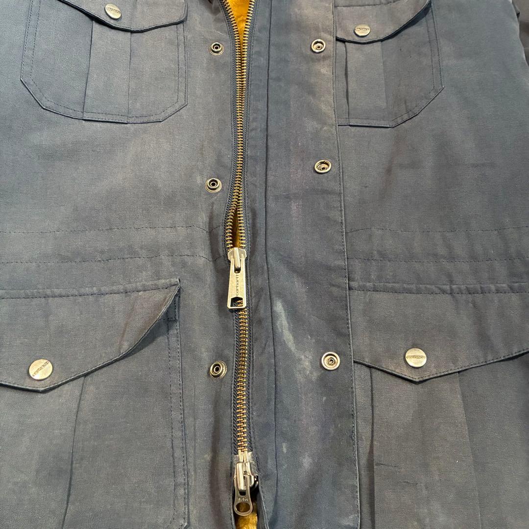 カーハート 裏ボア ダック地パーカー ネイビー アメカジ ストリート ワーク