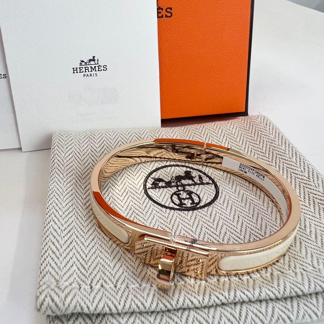 新品未使用 HERMES エルメス ミニクリックケリー PM クリーム PG金具