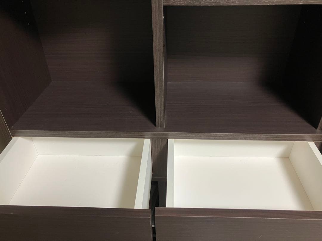 ニトリ　オープン本棚 ダークブラウン 引出し付き (2月上旬まで出品)