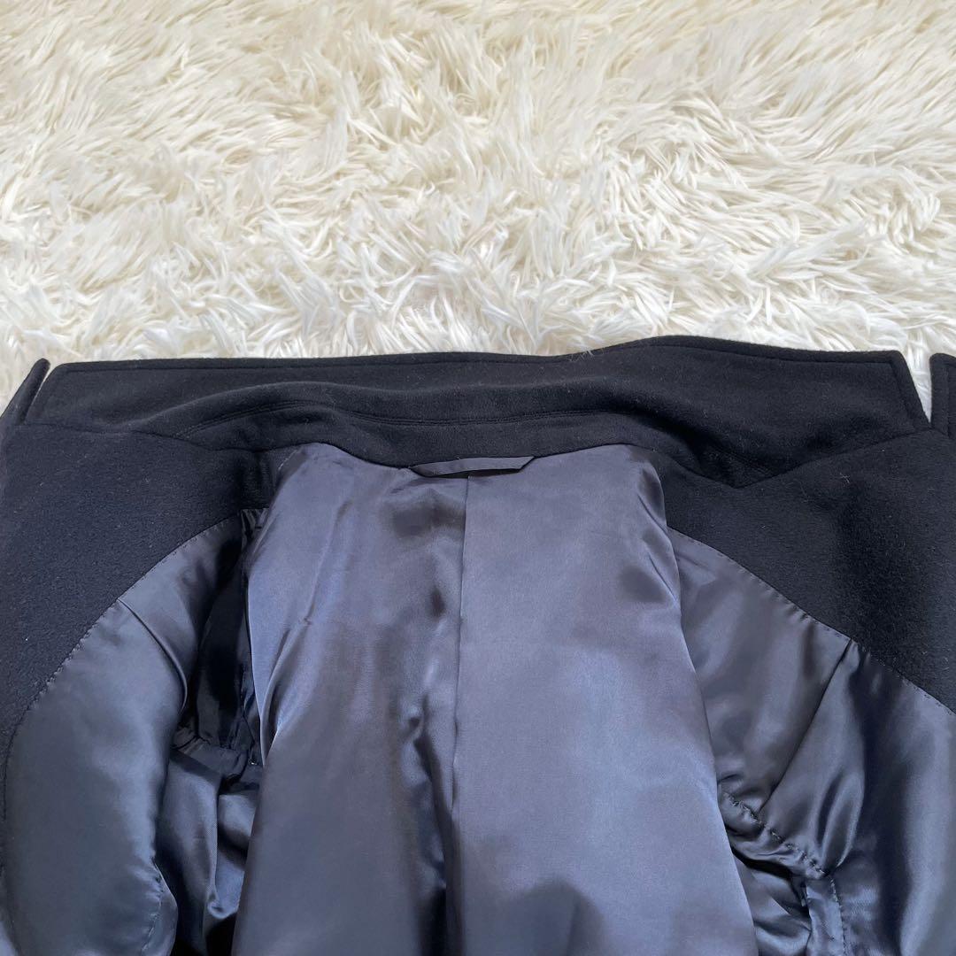 NEWYORKERカシミヤ混ICHITEKI紺色金ボタンダブルチェスターコート